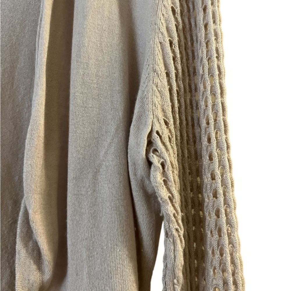 Neiman Marcus 100% Cashmere Neutral Light Tan Cardigan Shrug - Picture 4 of 4
